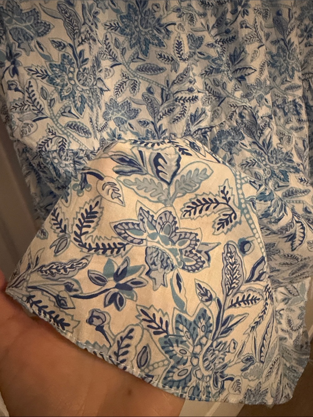 J. McLaughlin Ophelia Blue and White Smocked Floral Maxi Skirt - Picture 3 of 5